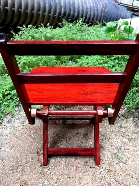 小叶紫檀雕鱼椅全独板老师傅纯手工榫卯制作而成可折叠携带非常方便高密