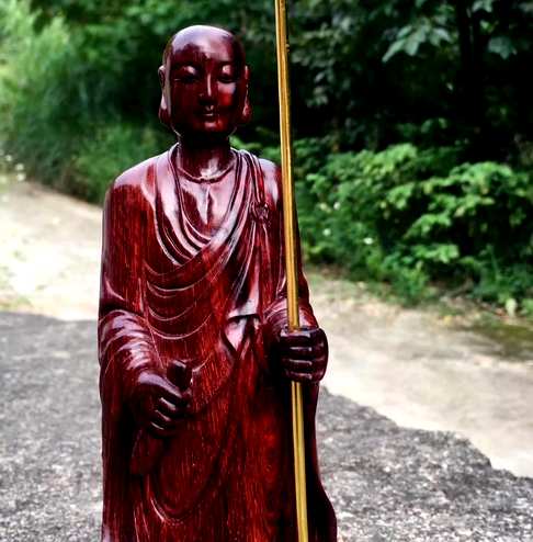 1700AZ印度小叶紫檀地藏王菩萨高油性手工精雕无拼补