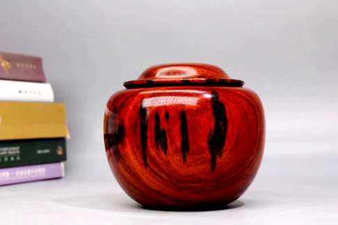 一木制器(明清雅物•茶叶罐)价2800AZ-对3印度小叶紫檀