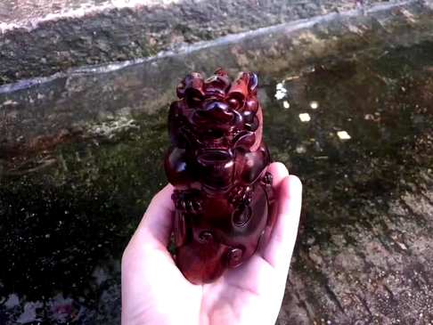 海黄紫油梨手把件品名望天吼尺寸重量127-69-5013