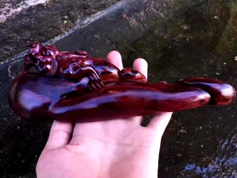 海黄紫油梨摆件4290AZ品名灵芝如意貔貅尺寸重量19