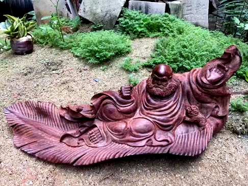 海南黄花梨达摩高密度紫油梨老料立体雕刻难得的大料哦造型