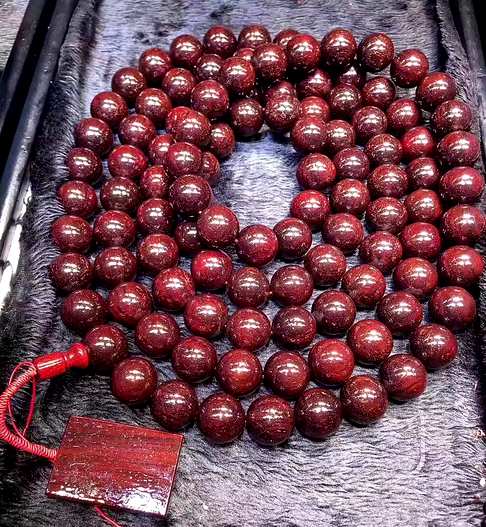 印度小叶紫檀爆满金星25-108颗念珠仅此一串108豪珠25cm的1