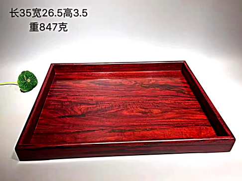 2000AZ印度小叶紫檀老料制作(文盘•承盘)采用传统榫卯工艺结构式面板边框