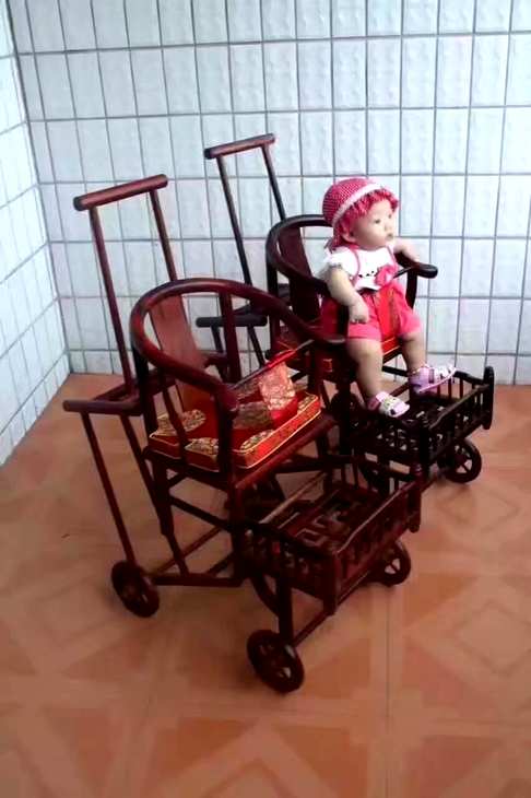 老挝大红酸枝婴儿车龙凤椅批发品质无拼补展开尺寸755595