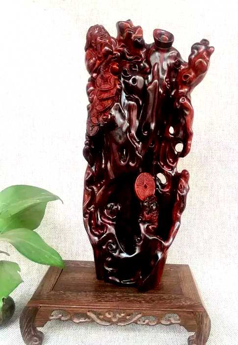 印度小叶紫檀刘海戏金蟾常常有钱老料、高油高密全部手工精雕尺寸365