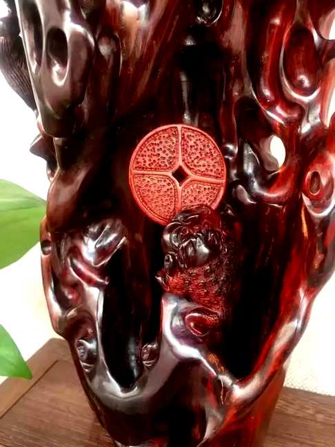 印度小叶紫檀刘海戏金蟾常常有钱老料、高油高密全部手工精雕尺寸365