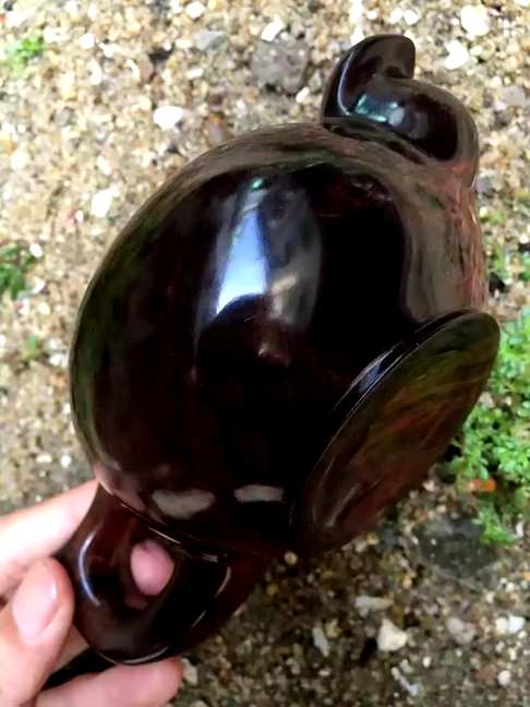 海南黄花梨大茶壶高密度紫油梨非常沉手壶的款式也非常好看长16cm壶