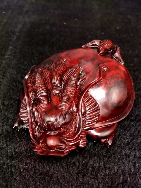 小叶紫檀龙龟AZ450AZ纯手工雕刻工艺精美火焰纹材质油性一级棒
