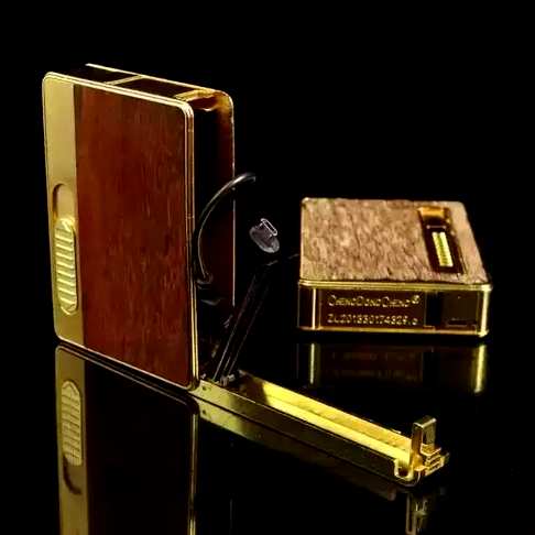 打火机系列带电丝式红木烟盒可自动弹烟告别单调发烟带充电