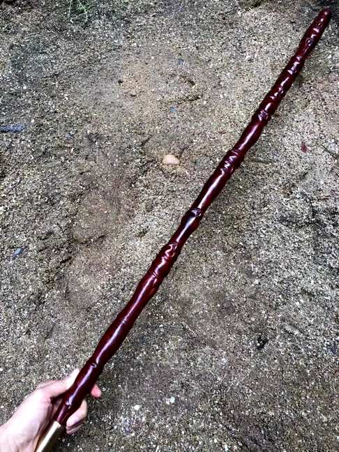 小叶紫檀节节高拐杖老料高密度油性足整料开长90cm宽