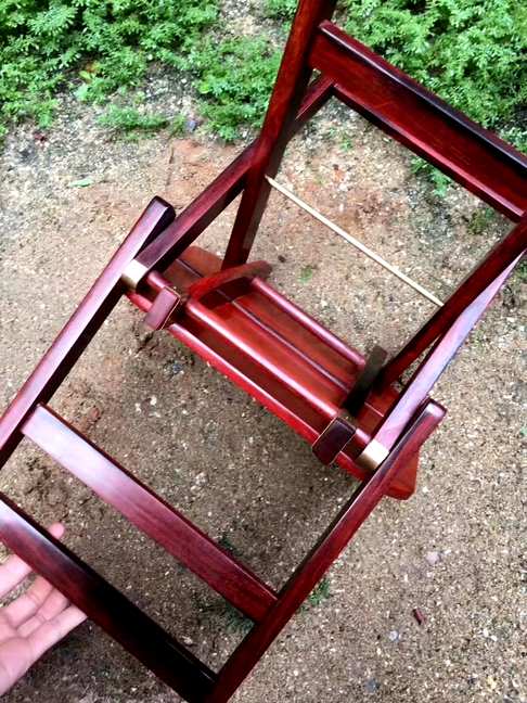 小叶紫檀雕鱼椅 全独板 老师傅纯手工榫卯制作而成 可折叠 携带非常方便 高密