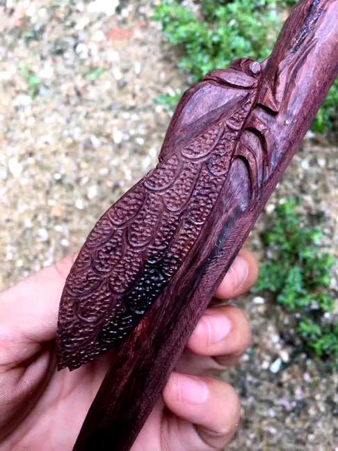 海南黄花梨知足烟嘴高密度紫油梨 油性非常足 实用型 长18cm