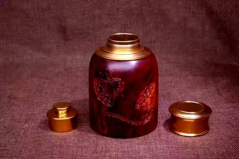 「一品清廉•茶叶罐」售1300元印度小叶紫檀拆房老料帝王之