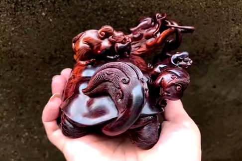 海南神龟来也紫红油梨。尺寸13x11x8重365克