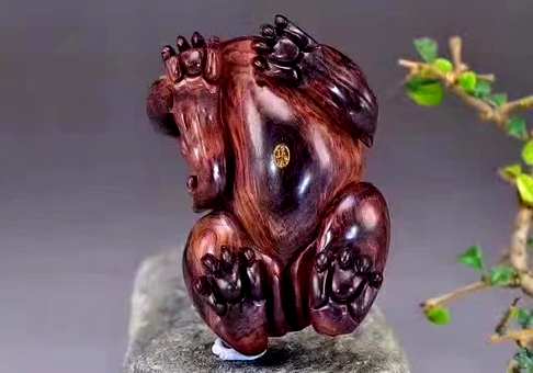 海黄雕刻貔貅海黄紫油梨老料H6060清库3999元貔貅长89毫