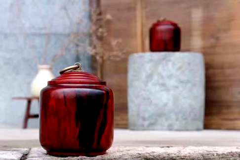 茶房雅器•罐罐售2400元／对「茶叶罐」印度小叶紫檀拆房老