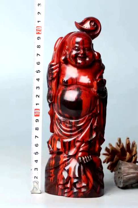 小叶紫檀--招财弥勒明价2000元精选千年老料纯手工雕刻工艺精湛招