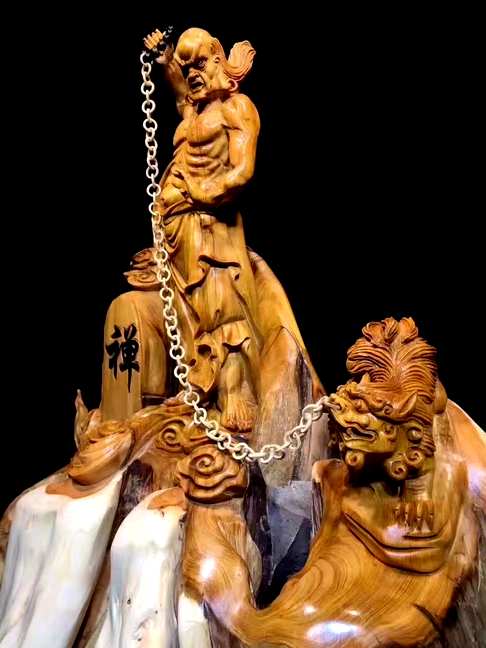 崖·艺术·收藏品戏狮罗汉爆炸品震撼推荐绝世孤品如此神级作品