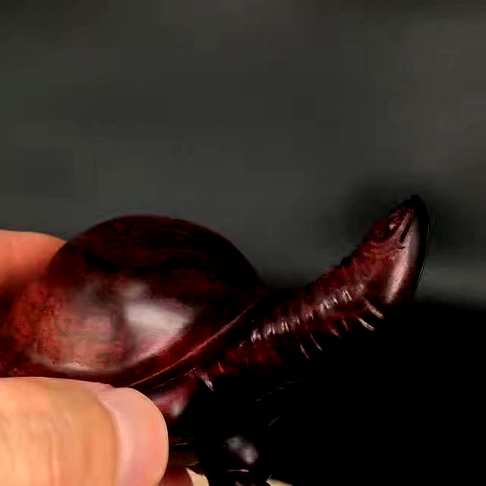 海黄纯紫油梨「将军龟」书房案头摆件把玩件油性纹理杠杠滴将军龟花纹颜色