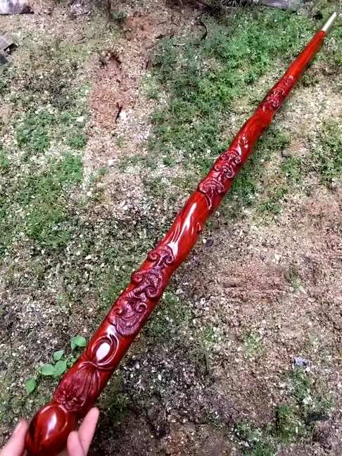 2099小叶紫檀寿星拐杖高密度印度老料泥料全品无瑕疵长86.5cm