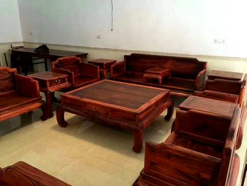 老挝大红酸枝〈交趾黄檀〉沙发十一件套没拼补现货明式沙发
