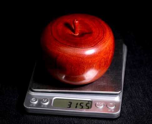 小叶紫檀苹果苹果摆件整木挖尺寸84-8458