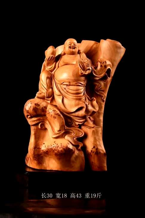 《招财进宝》规格长30 宽18 高43 重19斤特色人物雕刻动态神