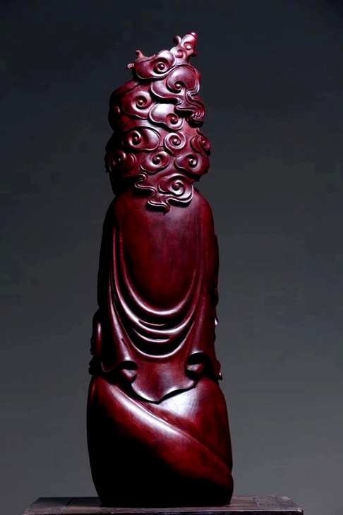 小叶紫檀戏子弥勒实心大口径料子一流名家雕刻规格20*20.5*69